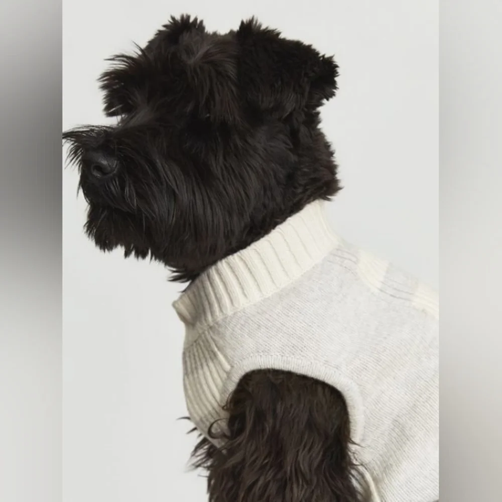 REISS ALDERS GREY AND CREAM WOOL DOG PET SWEATER COAT MEDIUM NEW
